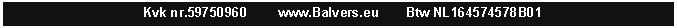 Tekstvak: Kvk nr.59750960        www.Balvers.eu       Btw NL164574578B01 